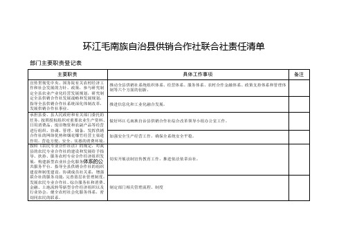 环江毛南族自治供销合作社联合社责任清单