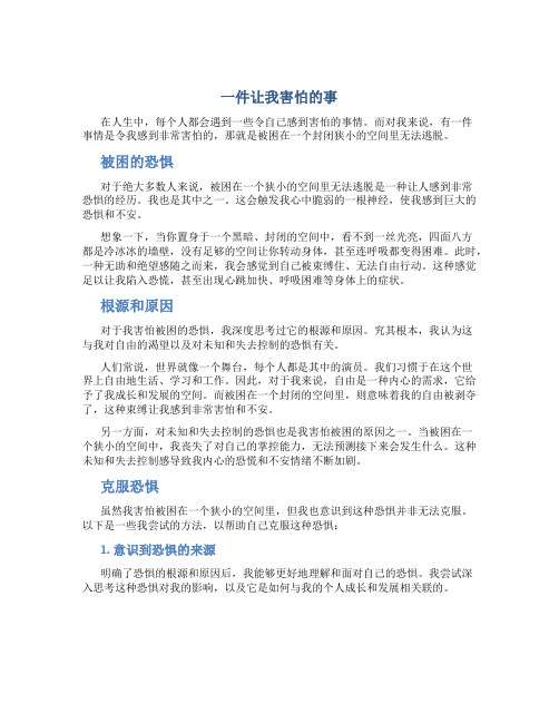 一件让我害怕的事作文