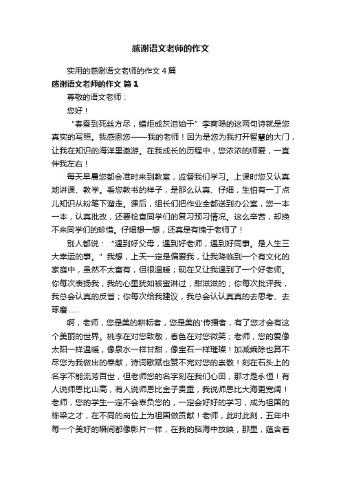 感谢语文老师的作文