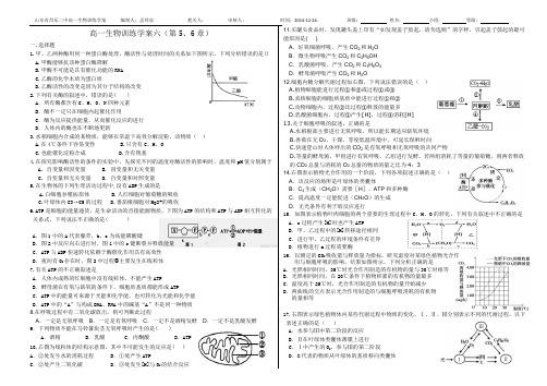 高一生物必修一第56章训练学案