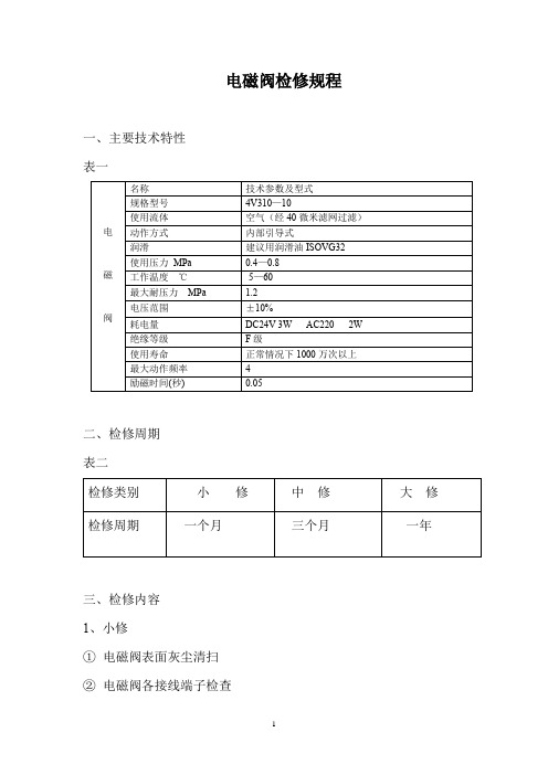 电磁阀检修规程