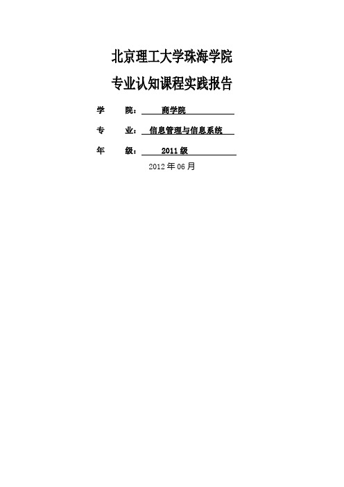 信息管理与信息系统专业认知报告