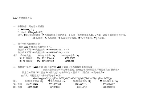 LED 寿命推算方法