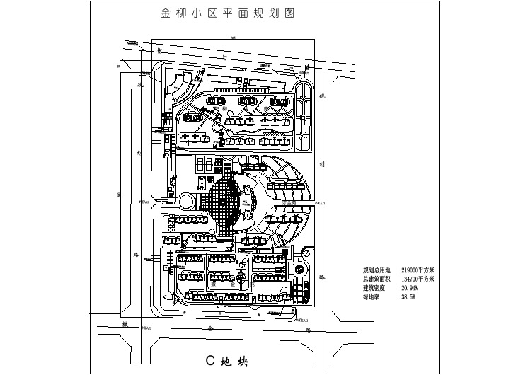 某城市居民小区绿化环境景观总体规划设计施工CAD图纸