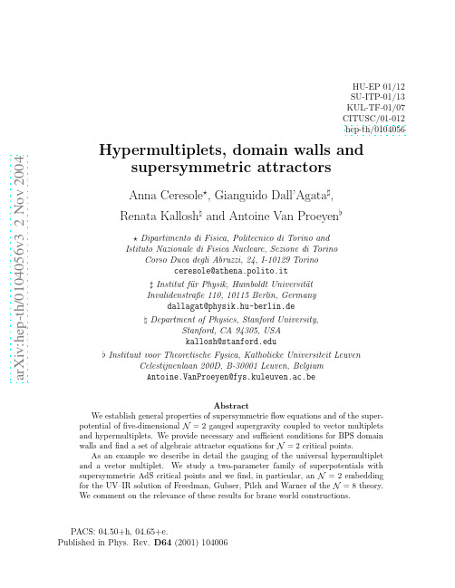 Hypermultiplets, domain walls and supersymmetric attractors