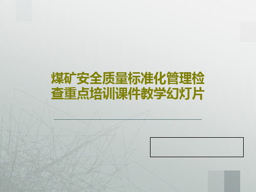 煤矿安全质量标准化管理检查重点培训课件教学幻灯片共22页文档