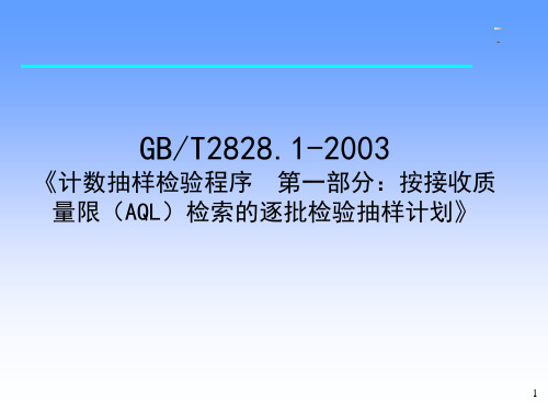 AQLGB2828计数抽样检验程序文件