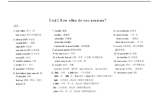 人教版八年级英语上册1_5单元知识点(词汇+句型+固定搭配).doc