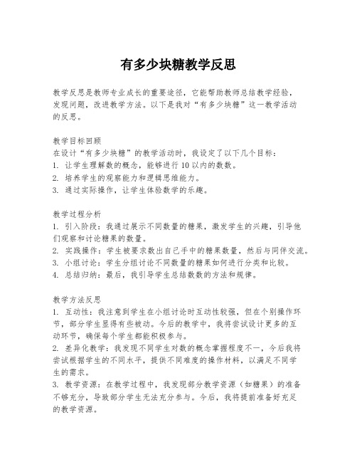 有多少块糖教学反思