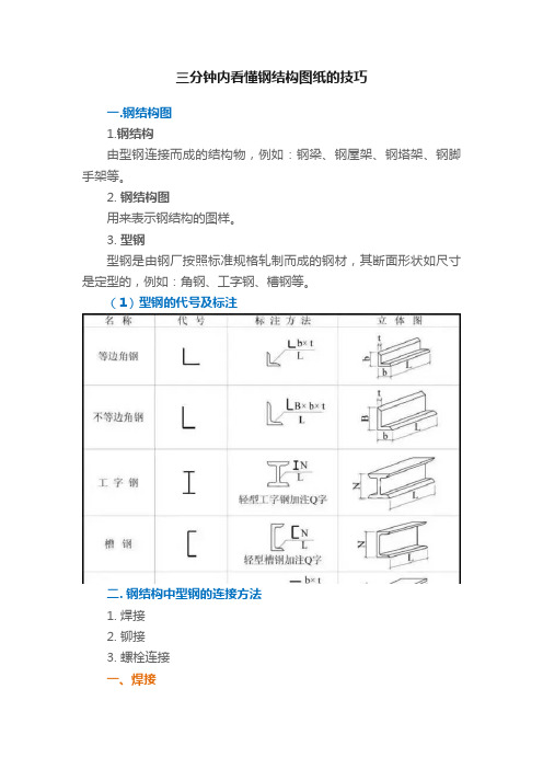 三分钟内看懂钢结构图纸的技巧