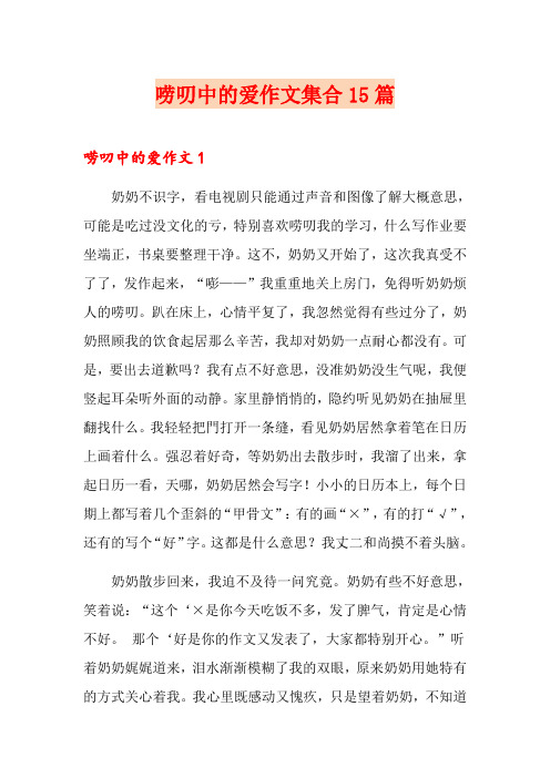 唠叨中的爱作文集合15篇