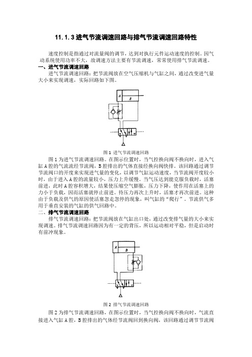 11.1.3进气节流调速回路与排气节流调速回路特性