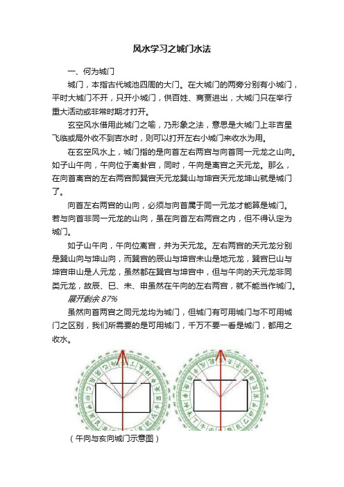 风水学习之城门水法