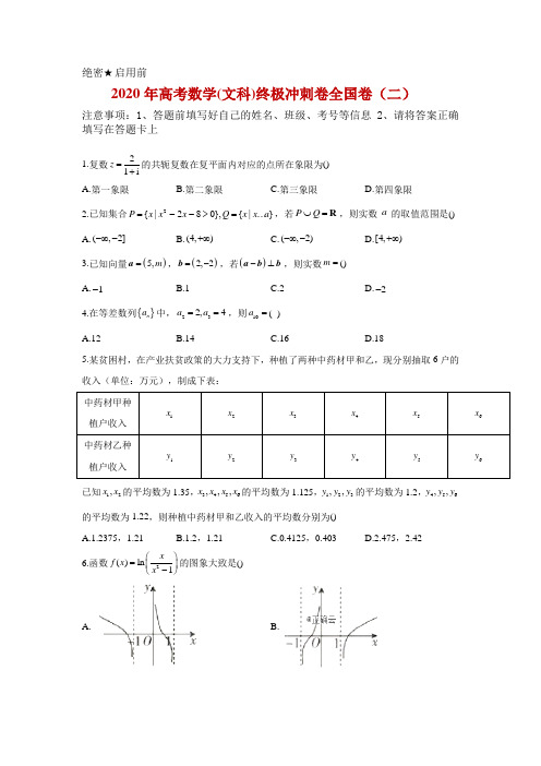 2020年高考数学(文科)冲刺卷 全国卷(二)