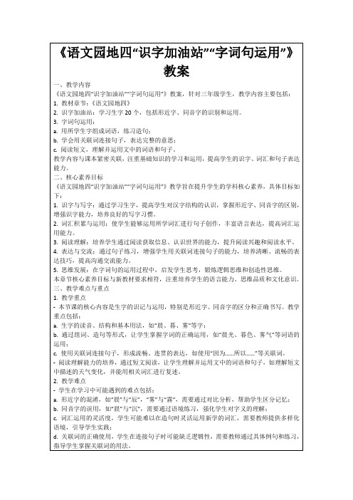 《语文园地四“识字加油站”“字词句运用”》教案