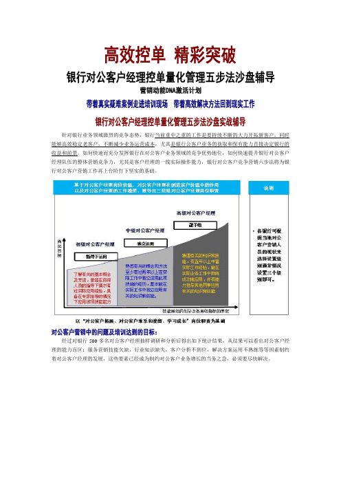 对公致胜—情景沙盘—银行对公客户营销控单量化管理五步法23天