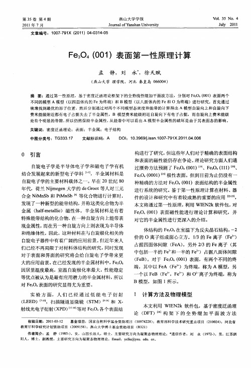 Fe_3O_4(001)表面第一性原理计算