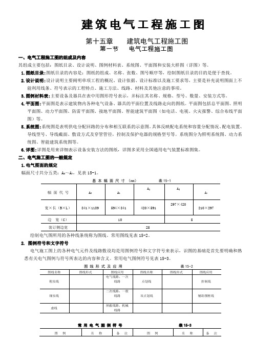 建筑电气施工图实例图解 图例 符号 含义 