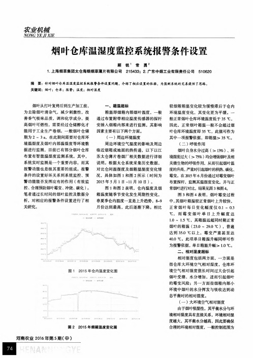 烟叶仓库温湿度监控系统报警条件设置