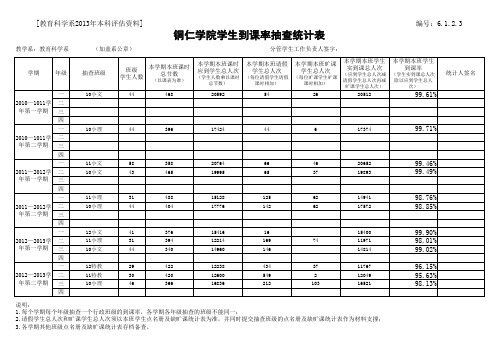 到课率统计表