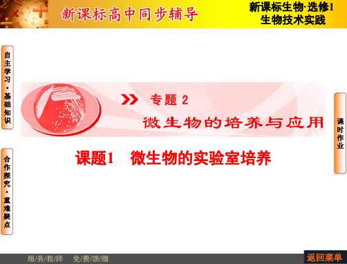 高三一轮总复习高级高中生物选修一课件专题微生物的培养与应用课题ppt