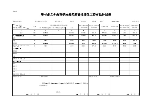 绩效工资审批表