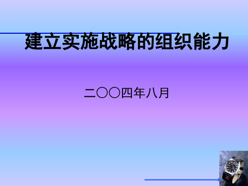 如何建立实施战略的组织能力(ppt 158页)