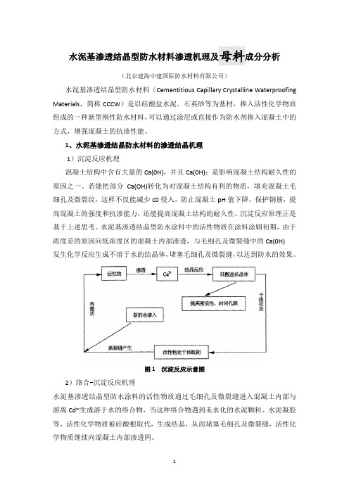 水泥基渗透结晶防水材料渗透机理及母料成分分析