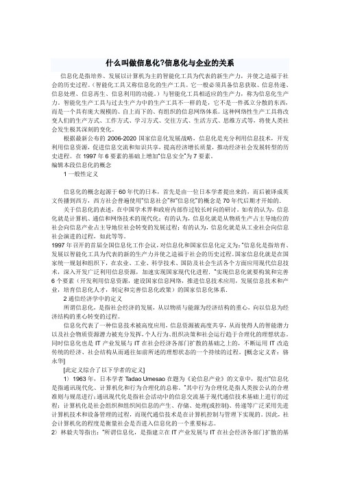 什么叫做信息化,信息化与企业的关系