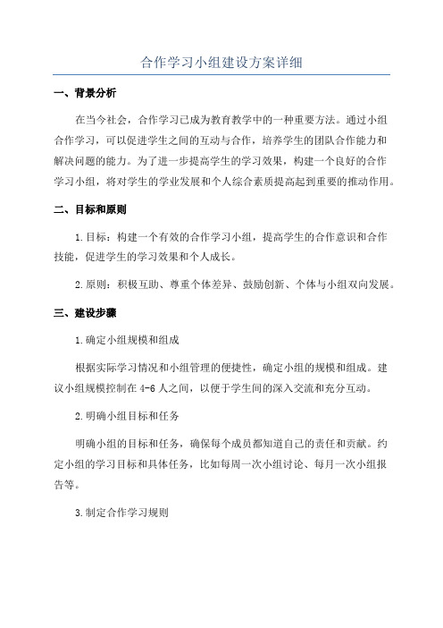 合作学习小组建设方案详细