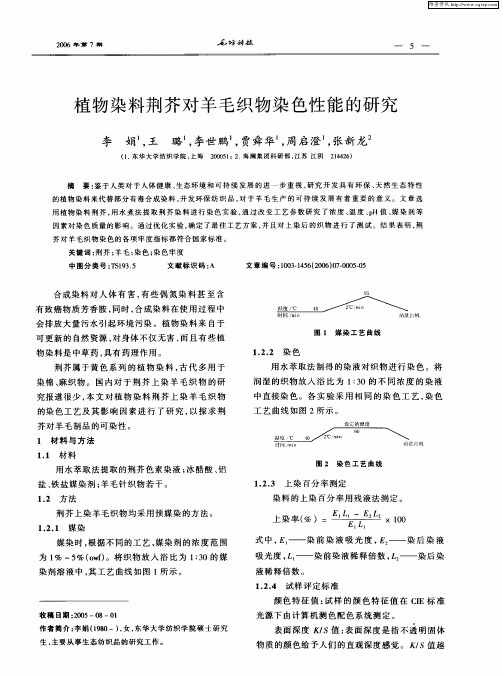 植物染料荆芥对羊毛织物染色性能的研究