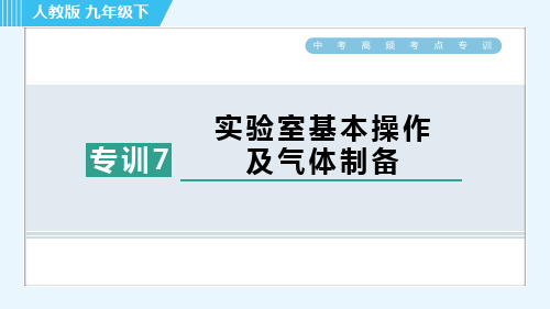 人教版九年级化学中考专训7 实验基本操作及气体制备