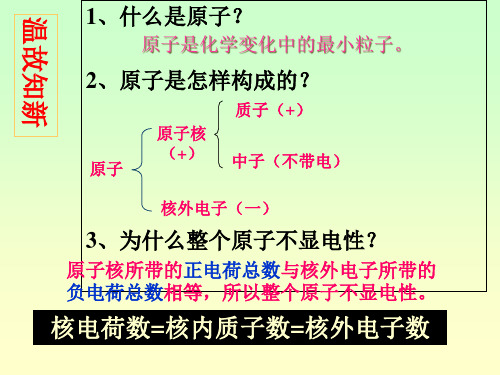 人教版九年级化学上册课题2原子构成第二课时