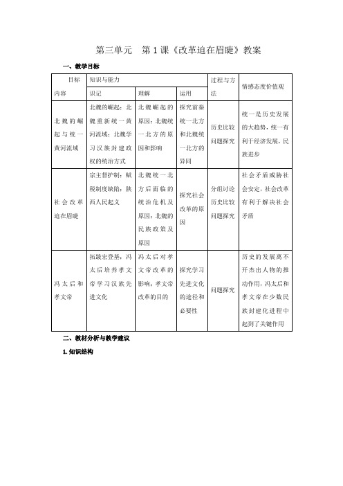 高二历史：3.1《改革迫在眉睫》教案(新人教版选修1)