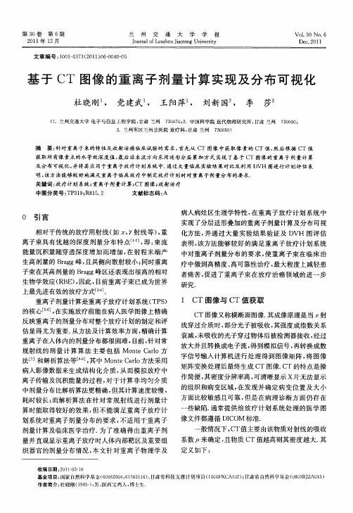 基于CT图像的重离子剂量计算实现及分布可视化