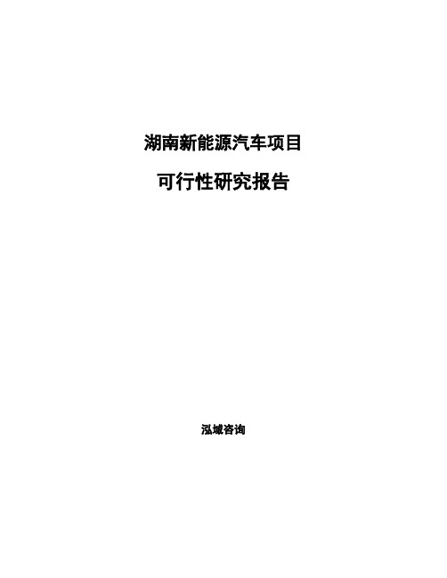 湖南新能源汽车项目可行性研究报告范文参考