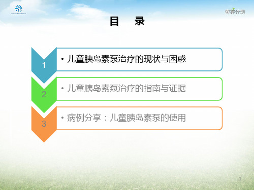 最新儿童1型糖尿病的胰岛素泵治疗-从指南到实践-含解说词0402-精选PPT文档