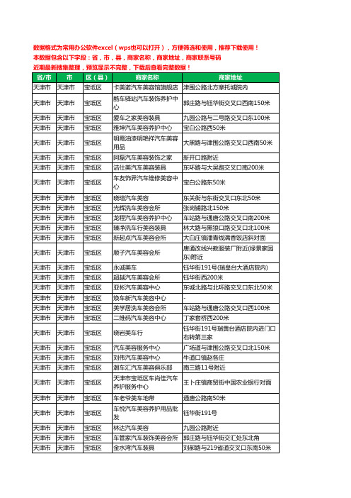 新版天津市天津市宝坻区汽车装饰工商企业公司名录名单黄页大全109家