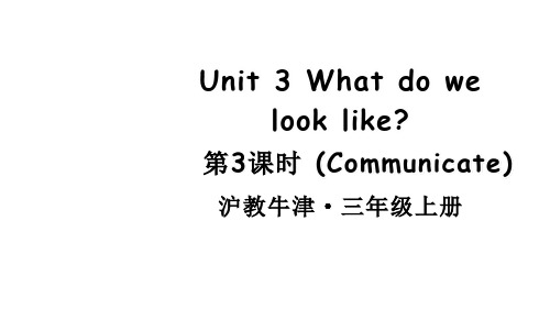 2024年牛津沪教版三年级英语上册Unit 3 What do we look like第3课时课件