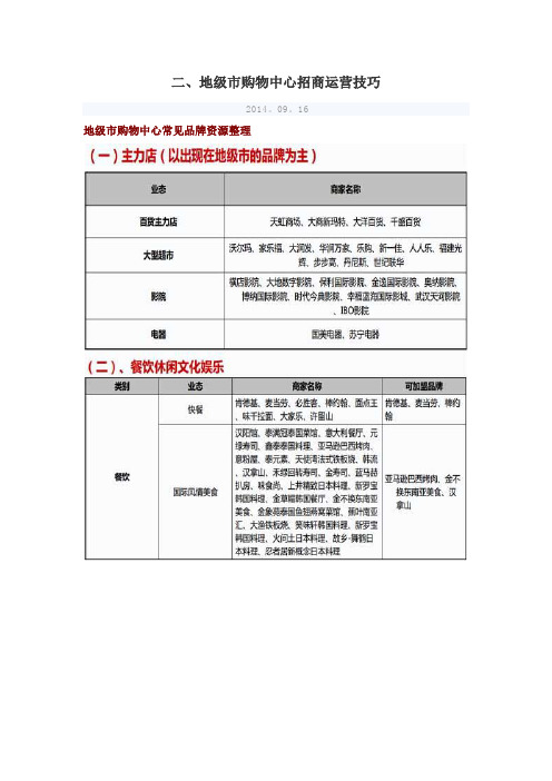 地级市购物中心招商运营技巧