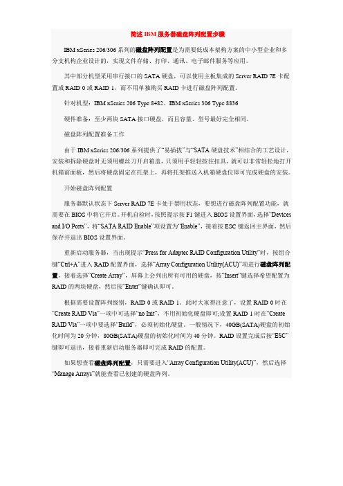 IBM服务器下配置磁盘阵列