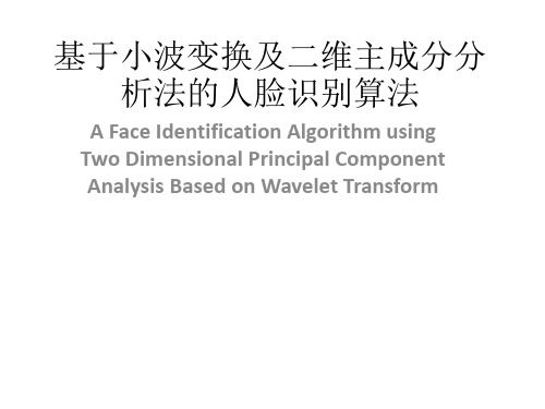 数字图像处理(人脸识别)精品PPT课件