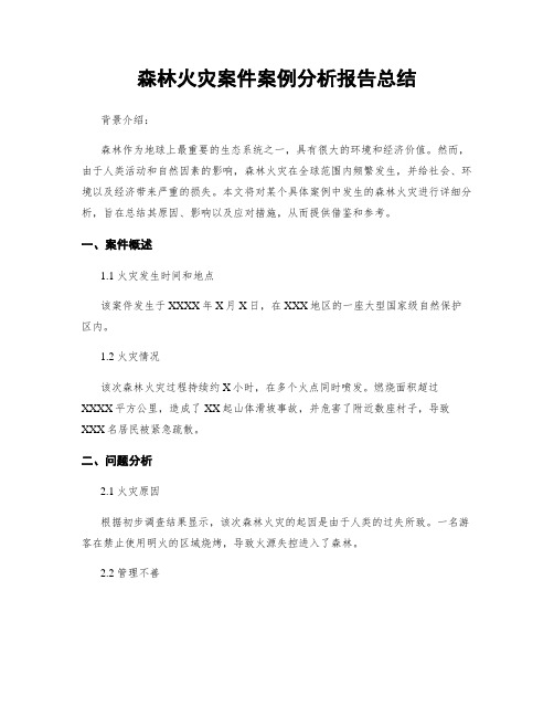 森林火灾案件案例分析报告总结