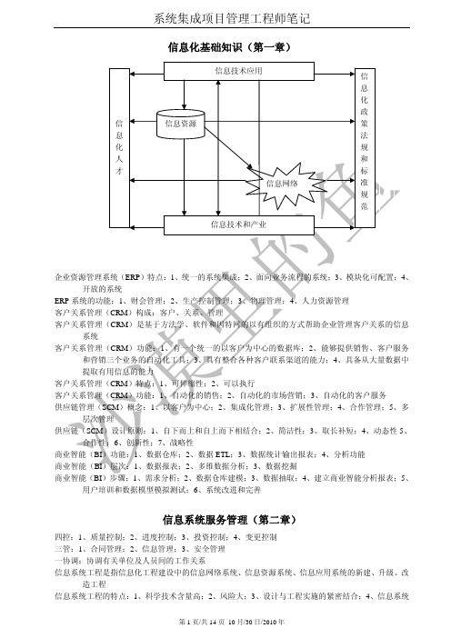 系统集成项目管理工程师学习笔记