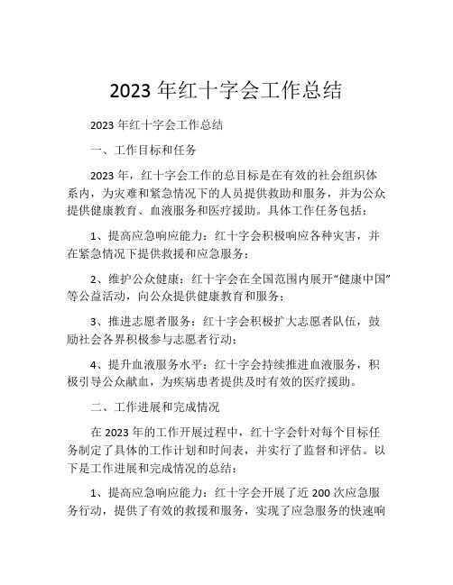 2023年红十字会工作总结 (2)