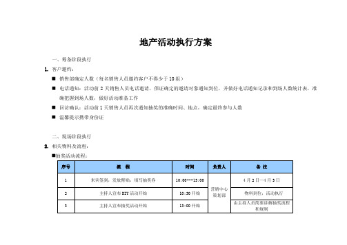 地产暖场活动流程表格