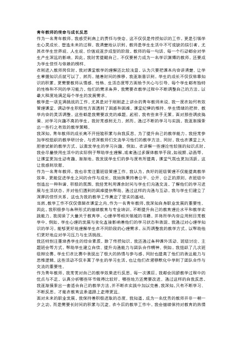 青年教师的使命与成长反思