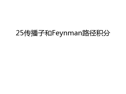 最新25传播子和Feynman路径积分汇总