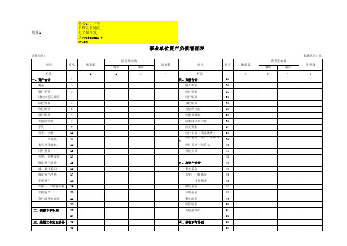 资产负债清查表