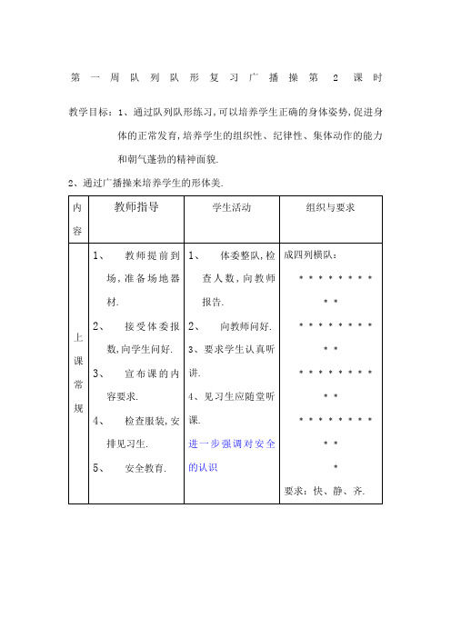 初中八年级体育课教案全集教案